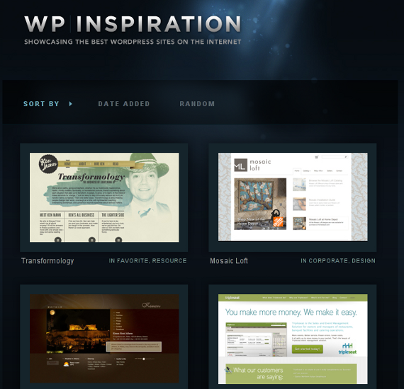 WPInspiration is a collection of the best-looking WordPress powered sites on the internet. WPInspiration